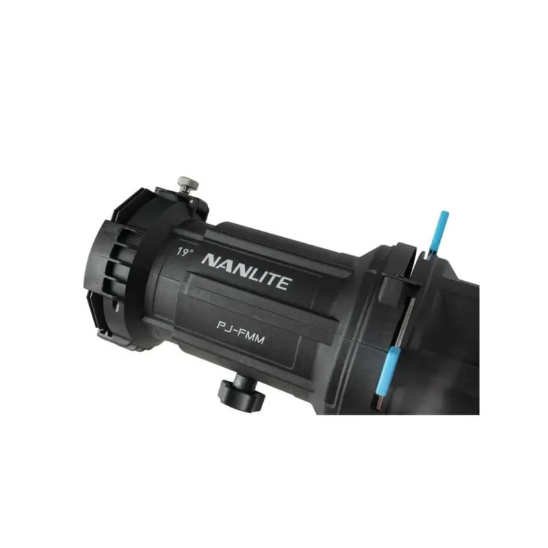 Plan détaillé de la charnière du volet du projecteur Nanlite Forza PJ-FMM.