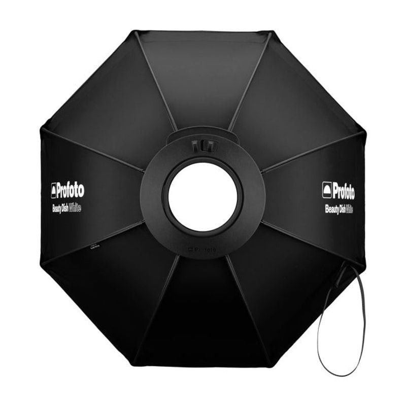 Vue arrière du Profoto Beauty Dish Blanc 60cm montrant la virole intégrée pour un montage rapide.