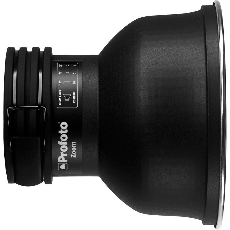 Vue de face du réflecteur Profoto Zoom 2 montrant la surface métallique et le mécanisme de réglage d