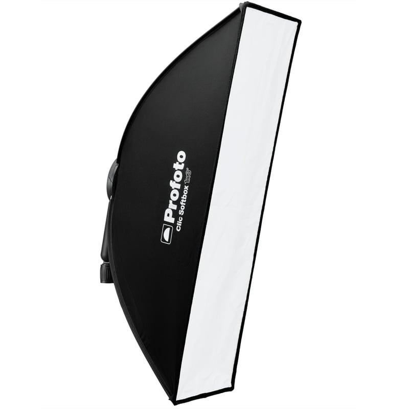 Packshot du PROFOTO CLIC SOFTBOX 1X3' avec sa housse de transport
