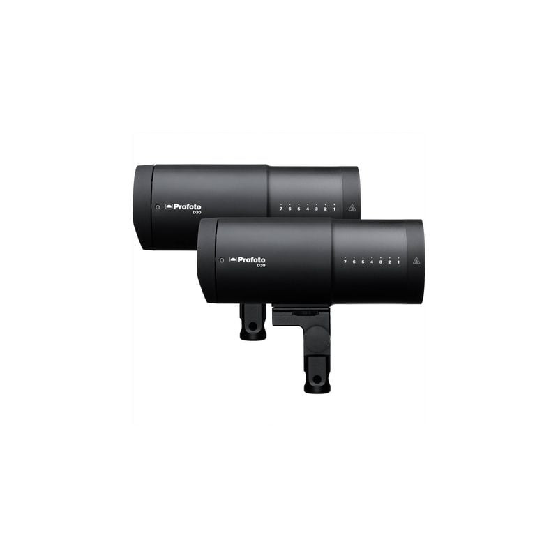 Packshot du PROFOTO D30 DUO KIT, deux monoblocs 500 Ws avec sac à dos
