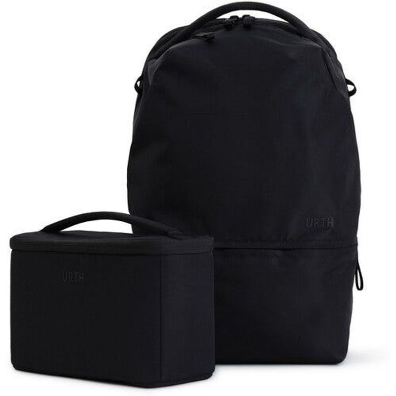Sac à dos photo URTH Arkose 20L noir avec insert appareil photo amovible, packshot fond blanc