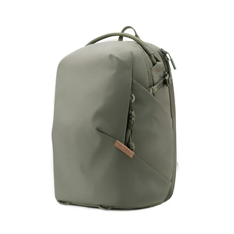 Sac à dos PGYTECH OneGo Lite 16L Vert Forest, vue de côté sur fond blanc avec poignée supérieure et 