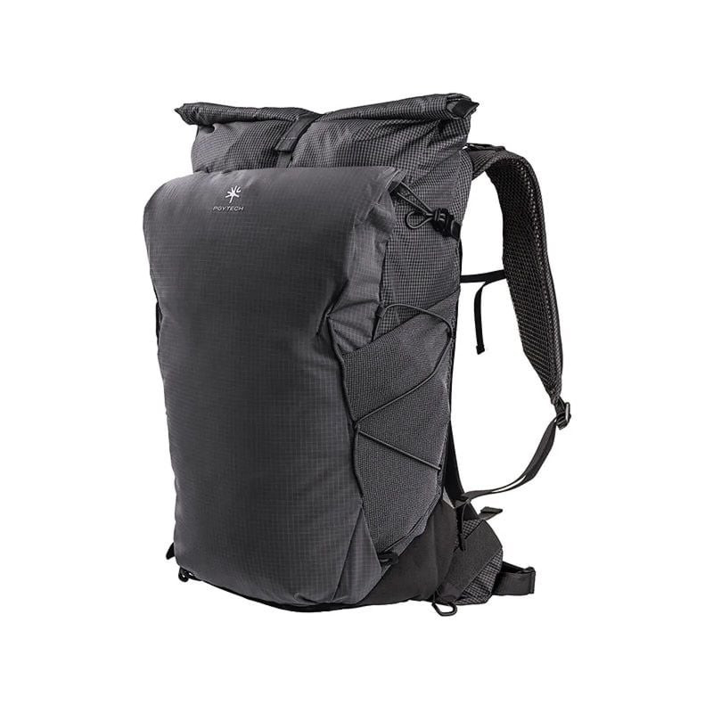 Packshot du sac à dos PGYTECH OnePro Ultralight 30L Noir avec fermeture roll-top et bretelles rembou