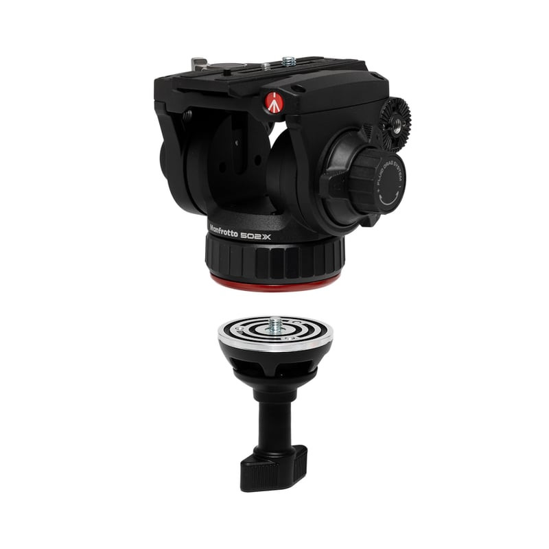 MANFROTTO ONE DEMI-BOL 75MM A POIGNEE COURTE en situation, accessoire vidéo stable et compact.