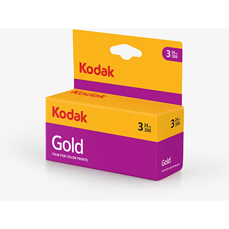 Packshot du pack de pellicules KODAK GOLD 200 135-24 X 3 SPECIAL PACK, 3 films 35 mm ISO 200.