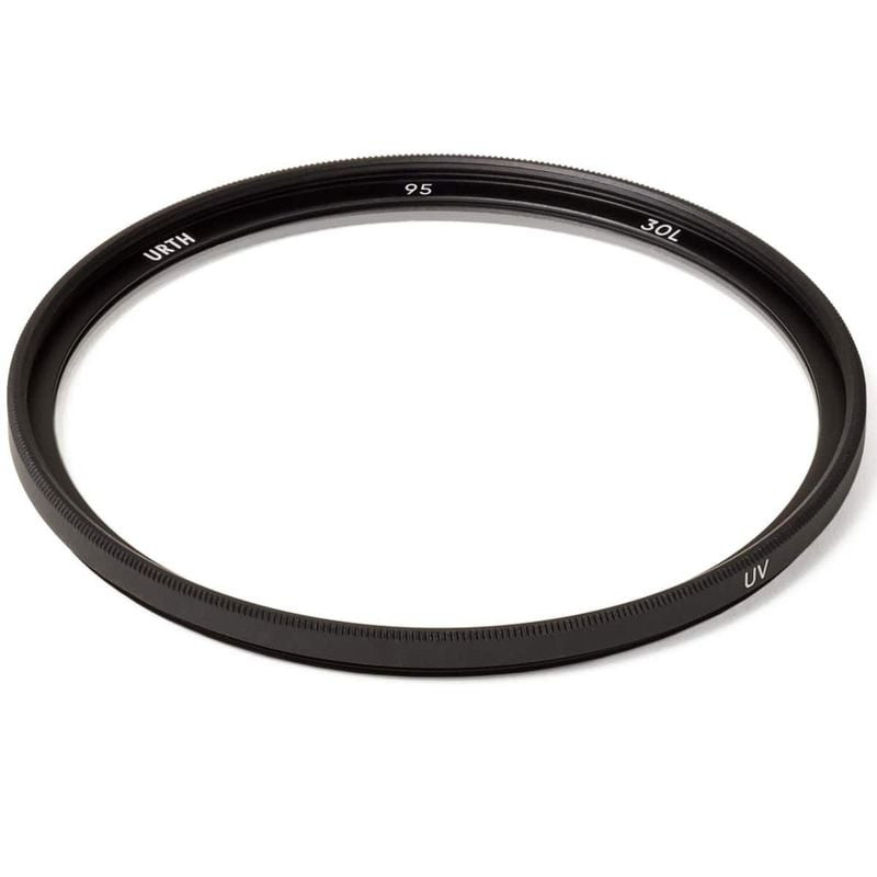 Filtre UV Plus 95 mm Urth circulaire pour objectif, monture fine en magnalium noire moletée sur fond