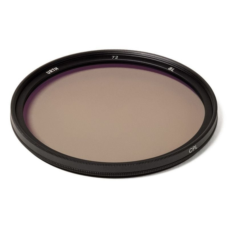 Packshot du filtre URTH 72MM CIRCULAR POLARIZING (CPL) LENS FILTER avec sa monture fine en magnalium
