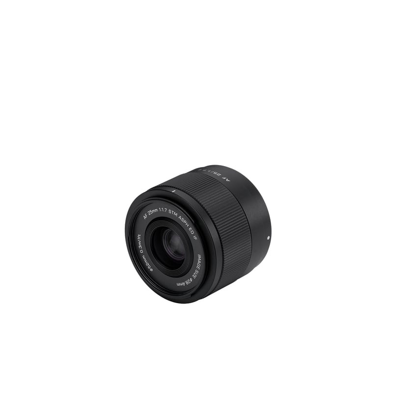 Packshot de l'objectif VILTROX AF 25mm f/1,7 Sony E APS-C Objectif fixe autofocus compact 170g