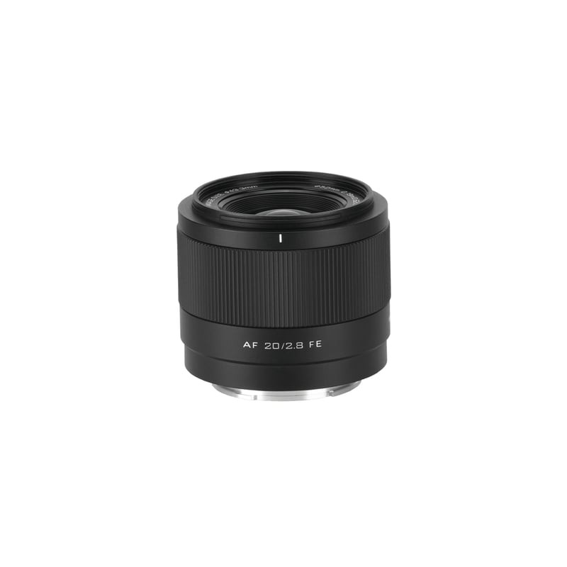 Packshot de l'objectif VILTROX AF 20mm f/2,8 FE Monture Sony E Plein format STM AF/MF 52mm 157g sur 