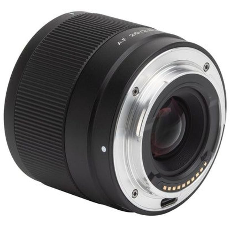 Packshot de l'objectif VILTROX AF 20mm f/2,8 FE Monture Sony E, plein format STM AF/MF, 52mm, 157g