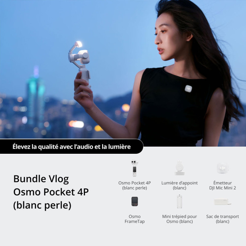 DJI OSMO POCKET 4P VLOG COMBO BLANC