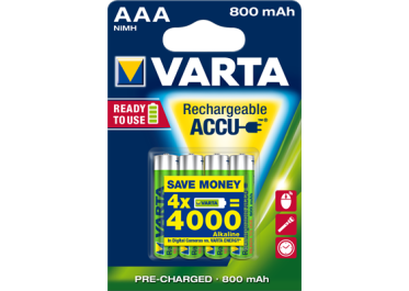 VARTA Piles rechargeables pré-chargées AAA / LR03 800mAh x4