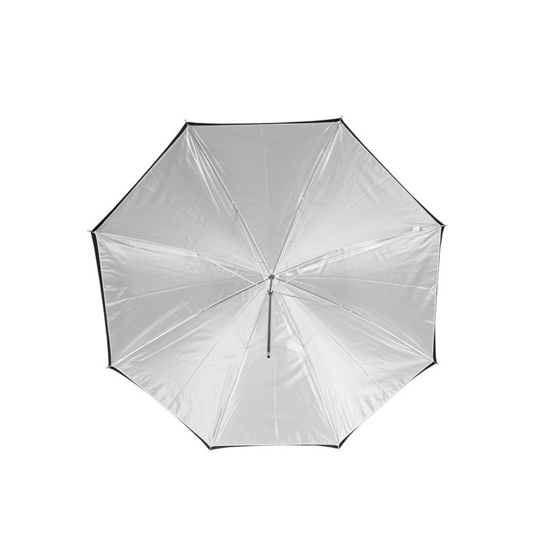 WESTCOTT PARAPLUIE 32" 3-EN-1 BLANC SATINE NEUTRE AVEC DOS NOIR AMOVIBLE 81CM