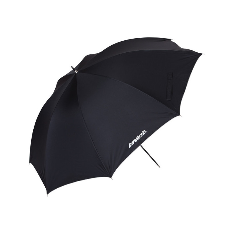 WESTCOTT PARAPLUIE 32" 3-EN-1 BLANC SATINE NEUTRE AVEC DOS NOIR AMOVIBLE 81CM