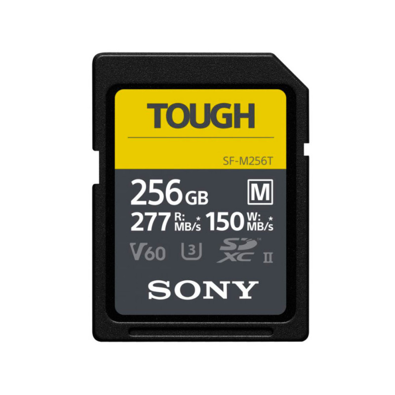 SONY SD SERIE M TOUGH UHS-II 256GB CL 10 V60 (jusqu'à 277MB/S en lecture et 150MB/S en écriture)
