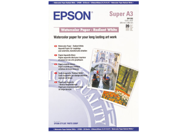 EPSON PAPIER AQUARELLE BLANC A3+ 20F 190G