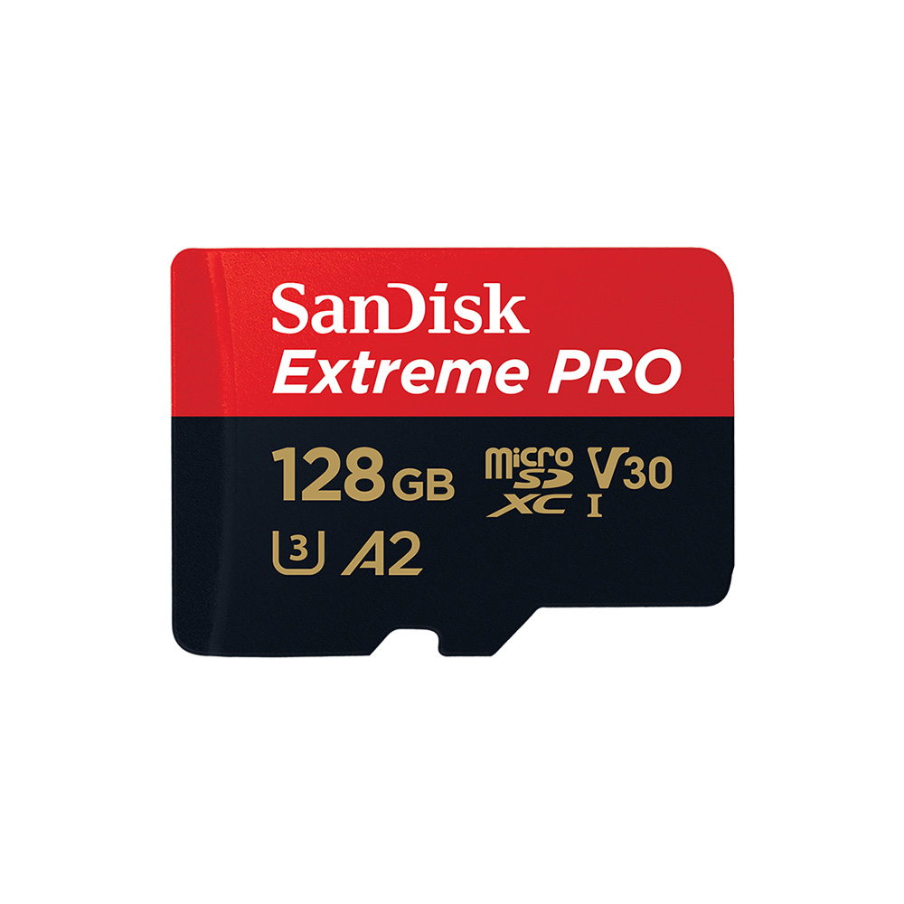 SANDISK Micro SD Extreme Pro 128GB A2 U3 V30 + Adaptateur (jusqu'à 170MB/S en lecture)