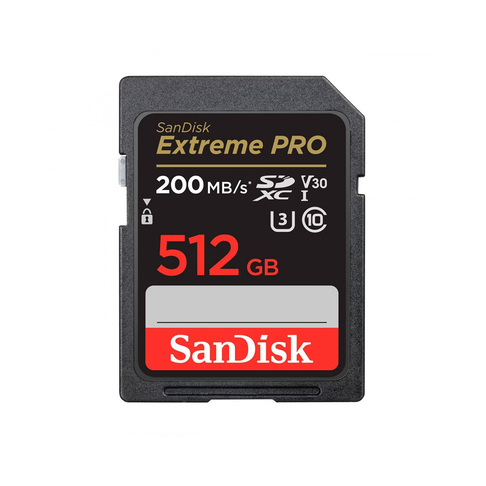 SANDISK SD EXTREME PRO 512GB (jusqu'à 200MB/S en lecture et 140MB
