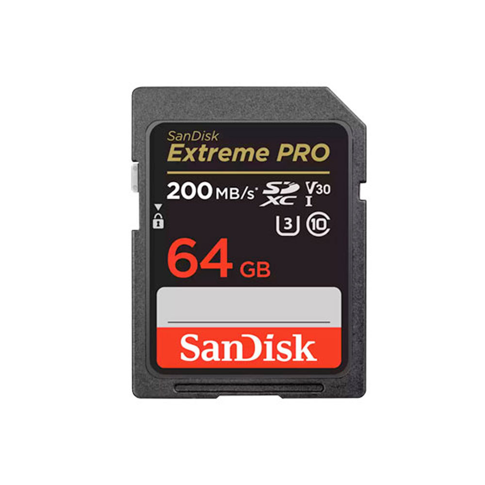 SANDISK SD EXTREME PRO 64GB (jusqu'à 200MB/S en lecture et 90MB/S en  écriture)